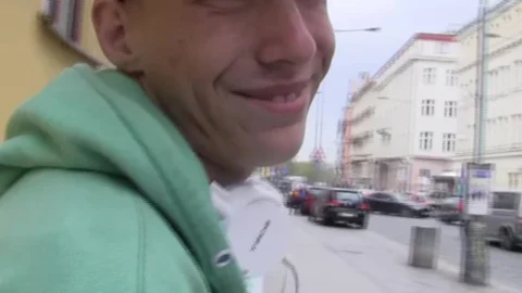 young funny skater in hotel jacuzzi
