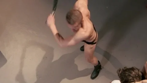 Fisting Central: In mask has a passion for flogging