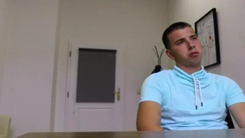 Goofy-faced man enjoying CBT during POV butthole