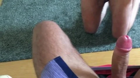amateur guy in white socks power-nailed on all fours