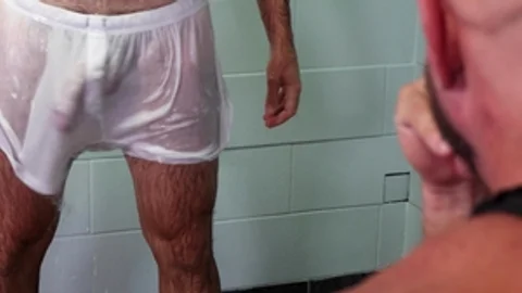 Extra Big Dicks: Bald Head, Smooth Bodies - Wet Boxer Fun