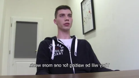 Czech boy with cute lean body gets boner