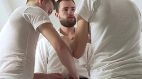 Missionary Boys: Very shy Bishop Davies enjoying Elder Dean