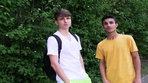 bushy legs teen getting his pooper blasted painfully
