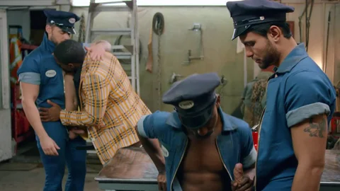 Tom Of Finland: Service Station: bareback - Ricky Roman with River Wilson American Nail